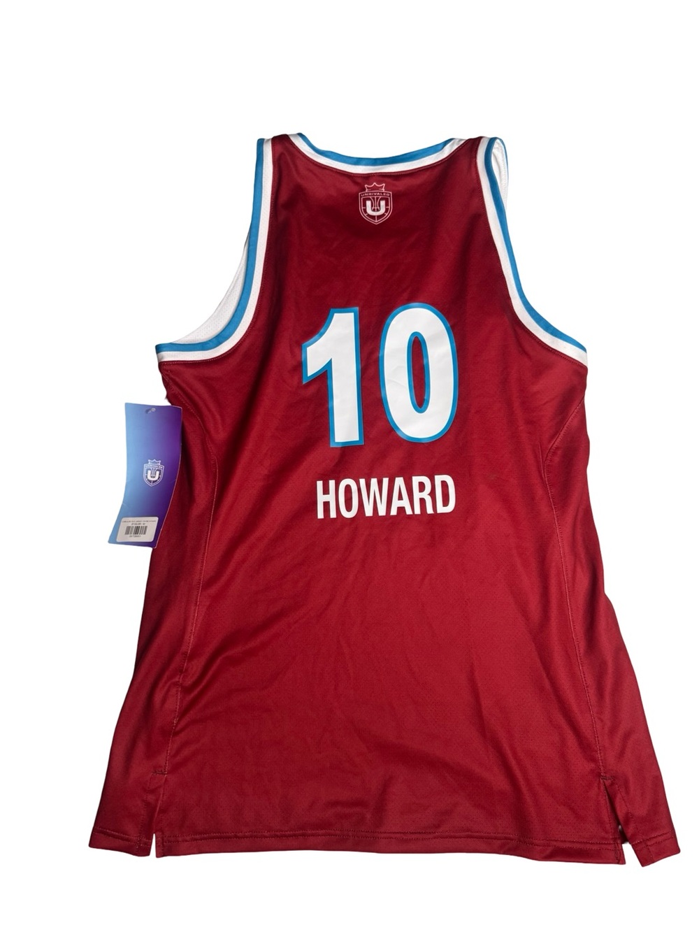 Howard #10 Maroon Basketball Jersey with Light Blue Trim